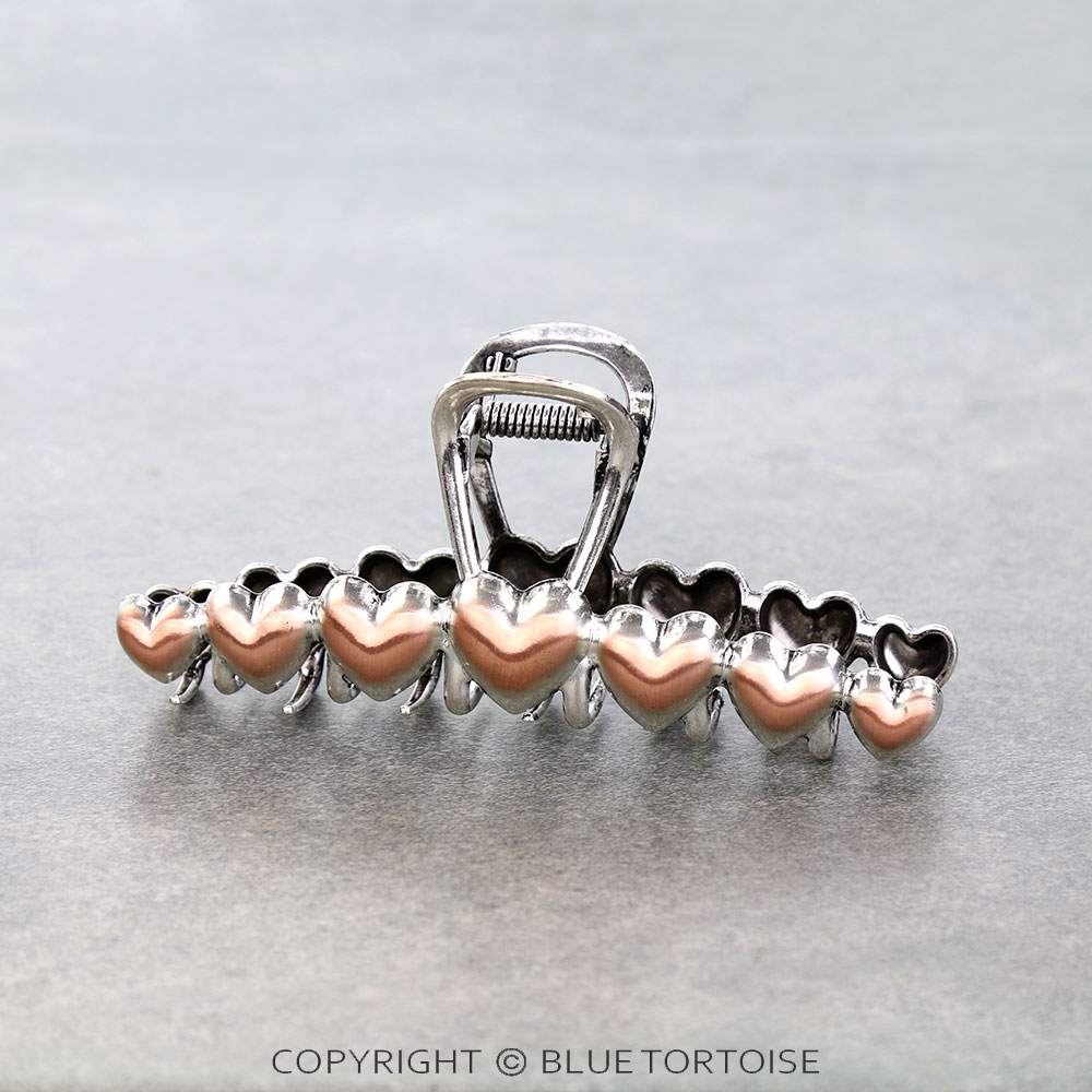 4.50" Brushed Heart Banana Hair Claw Clip