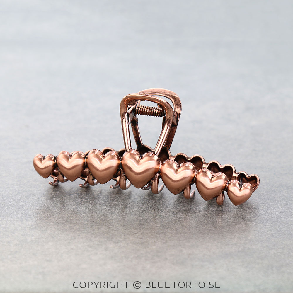 4.50" Brushed Heart Banana Hair Claw Clip