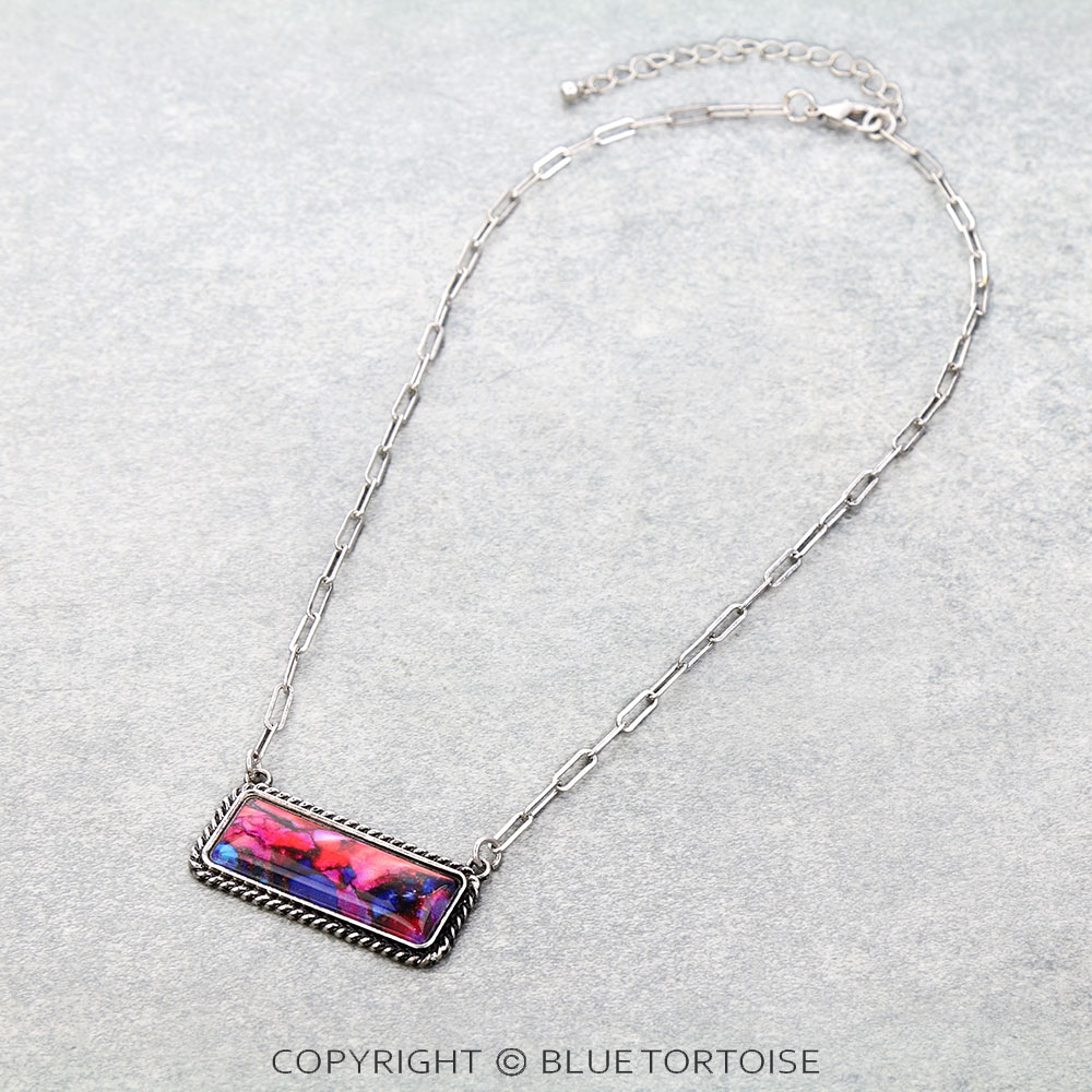 Western Bar Stone Necklace