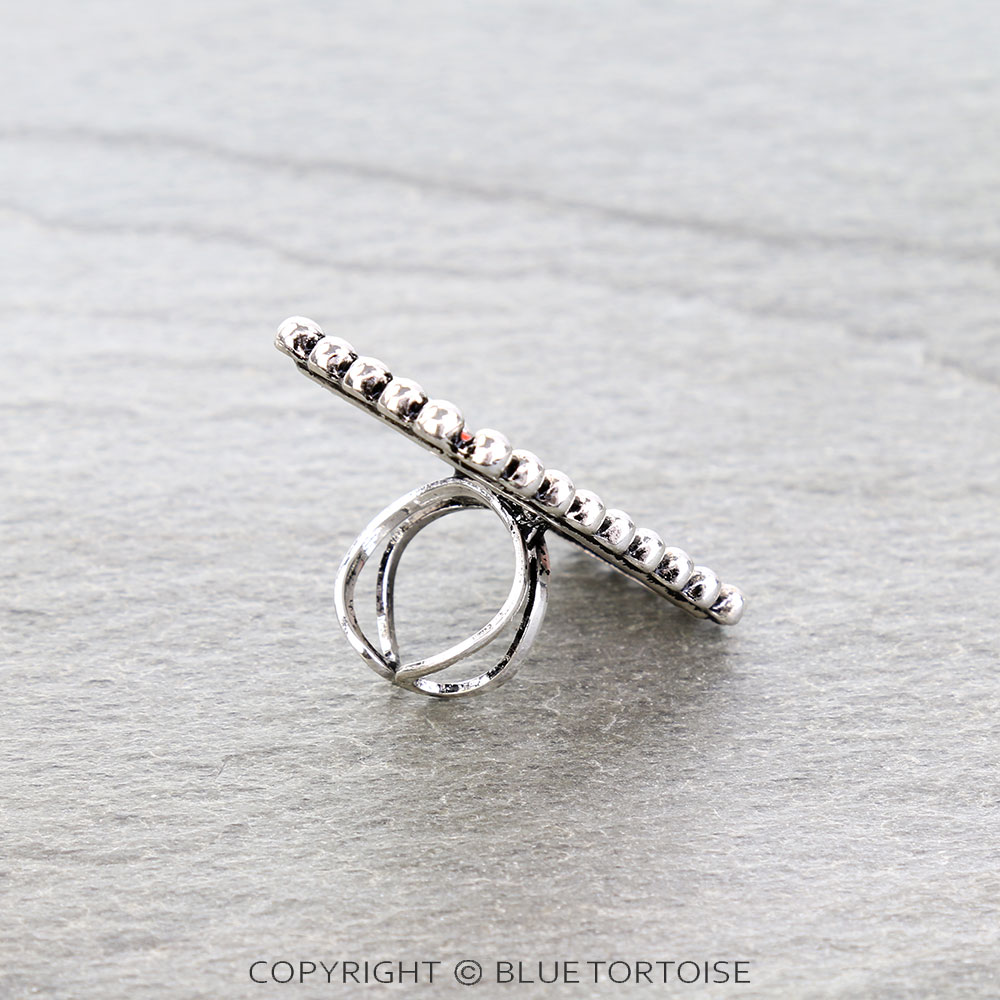 Western Cowboy Killer Rectangle Cuff Ring - Image 2