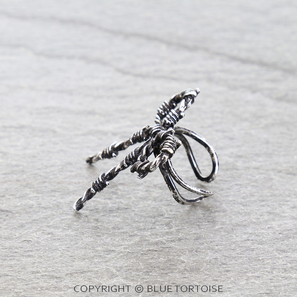 Western Barbed Wire Bow Cuff Ring - Image 2