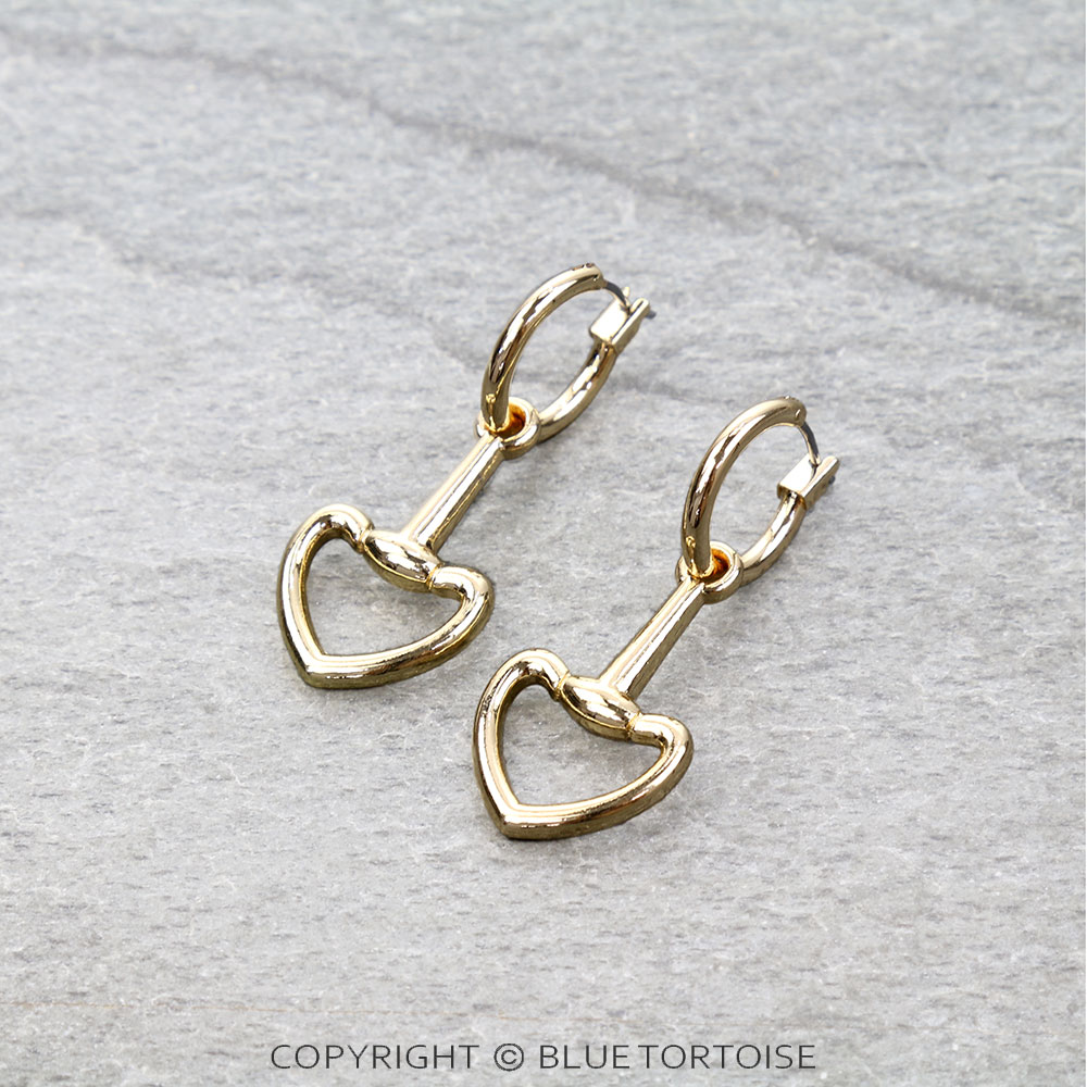 Western Heart Horsebit Hoop Earrings