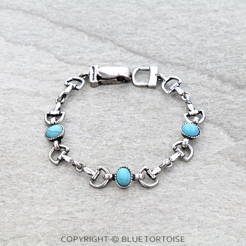 Western Horsebit Stone Magnetic Bracelet