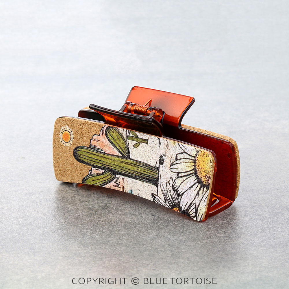 Western Cactus Cork Hair Claw Clip