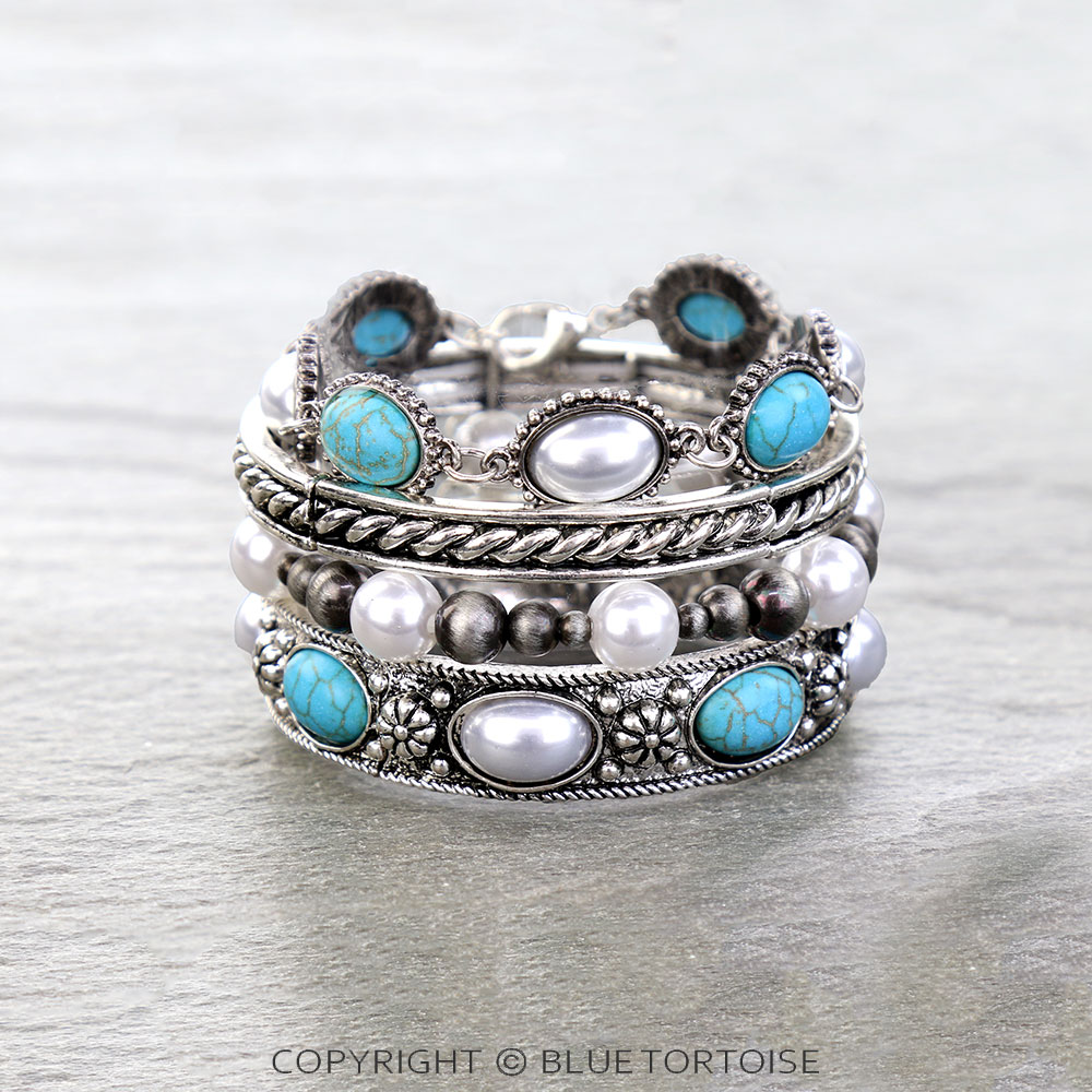 Western Stone Multi Strand Bracelet