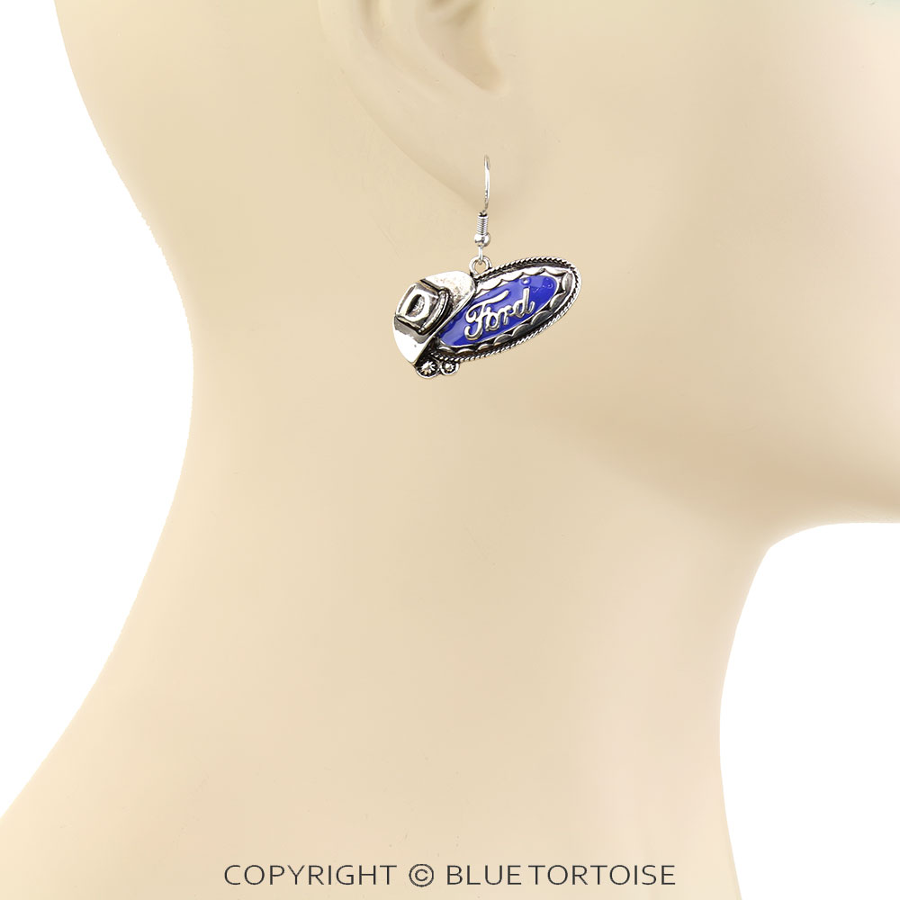 Western Car Logo Dangle Earrings - Image 2