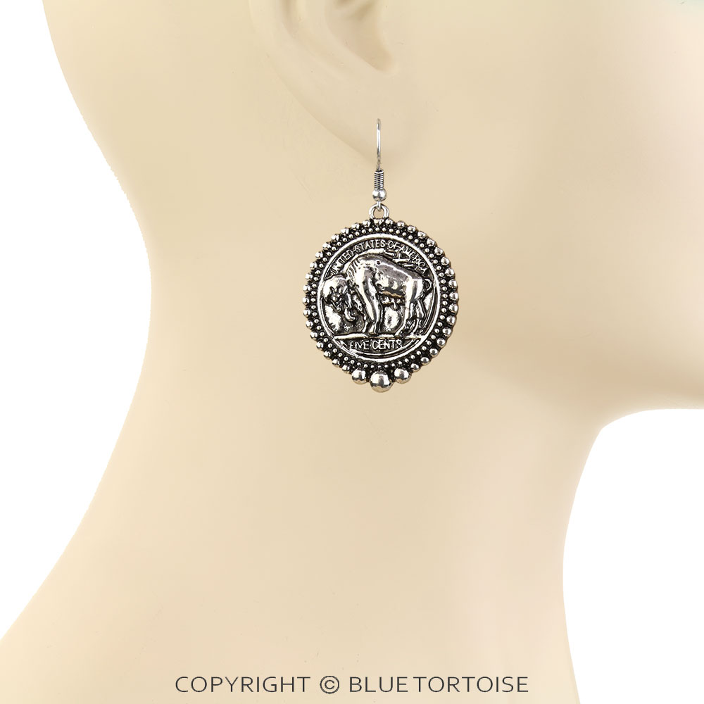 Western TXR Buffalo Dangle Earrings - Image 2