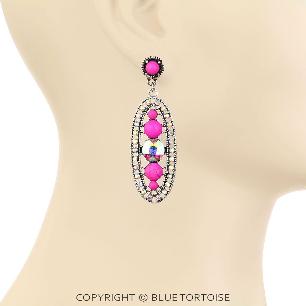 Western Cluster Stone Stud Earrings - Image 2