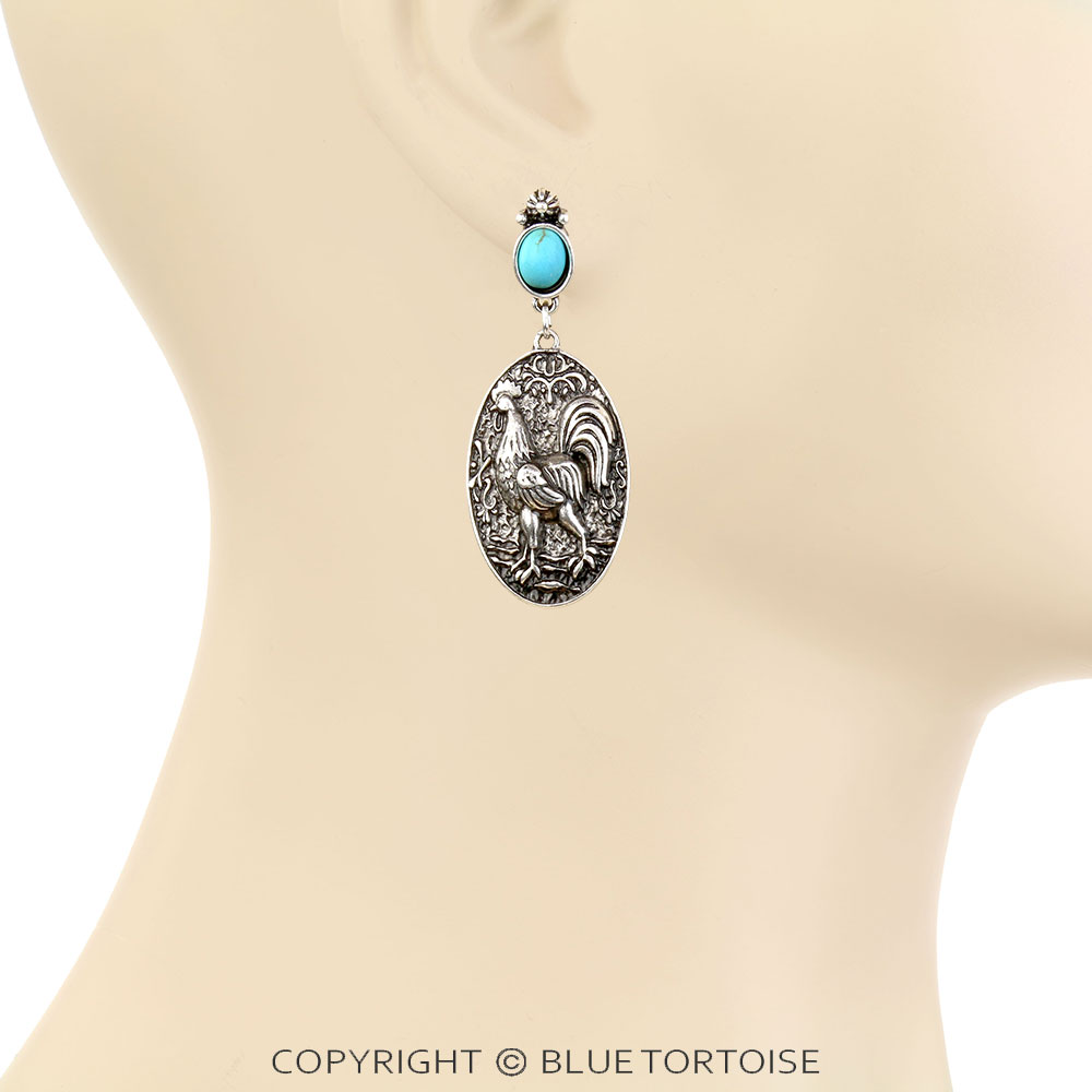 Western Rooster Stud Earrings - Image 2