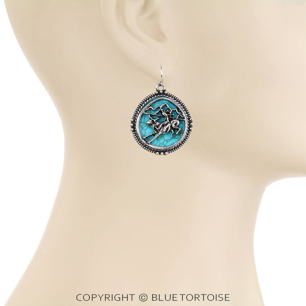 Western Scenery Stone Dangle Earrings - Image 2