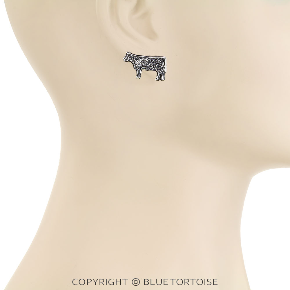 3 Pair Western Etched Farm Animal Earring Set - Image 2