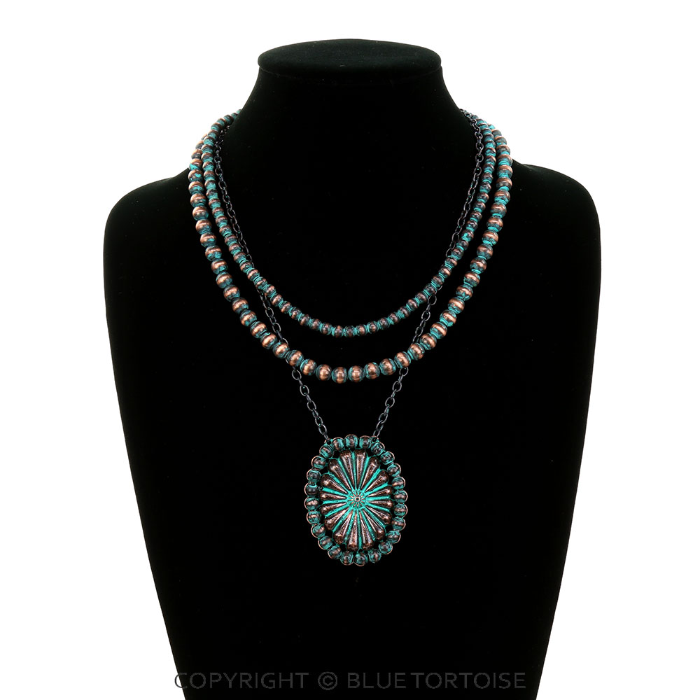 3 Row Western Concho Pearl Necklace - Image 2