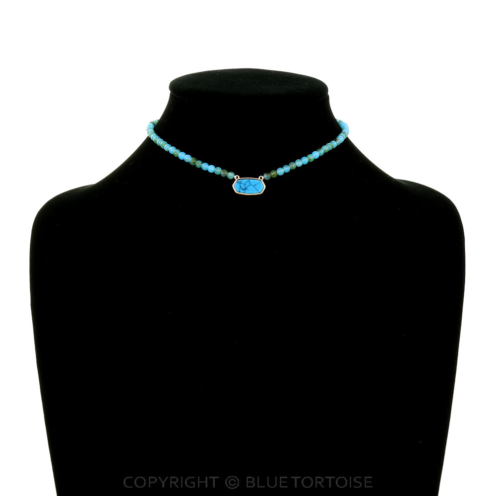 Semi Precious Stone Glass Bead Choker - Image 2
