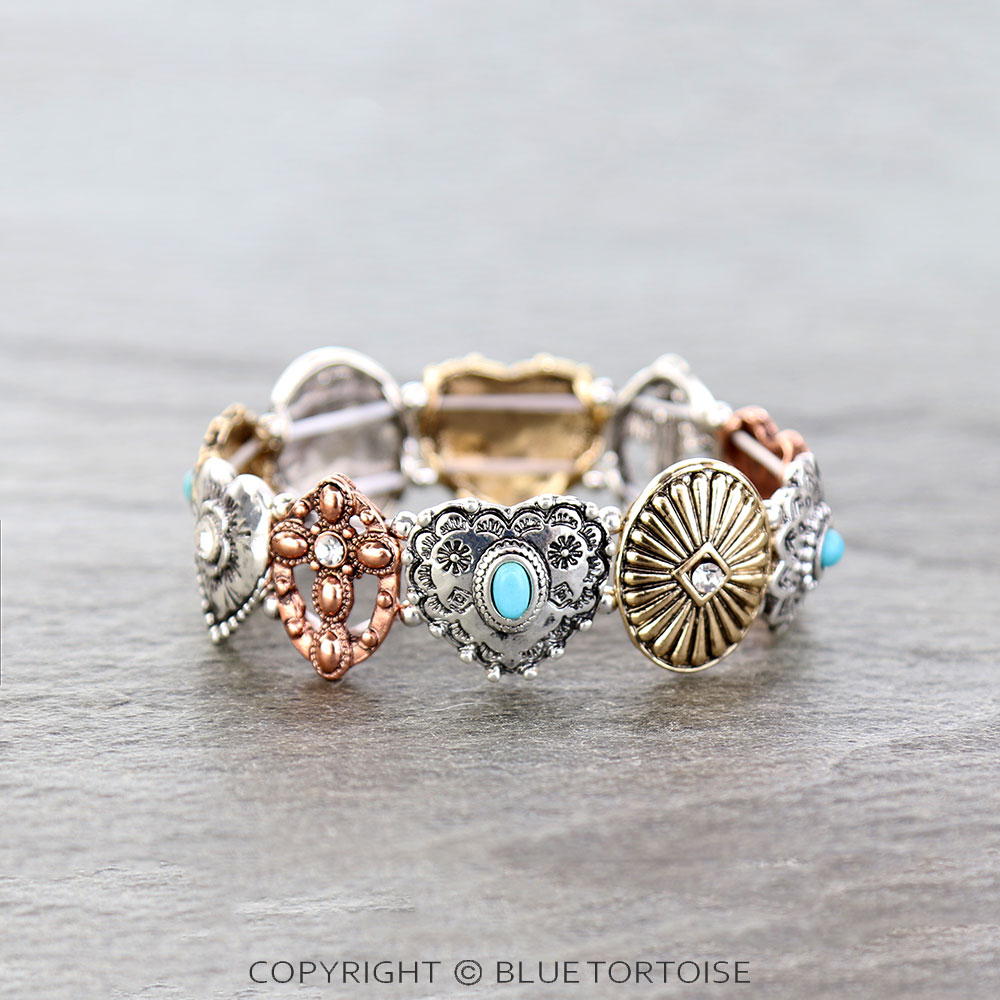 Western Theme Heart Stretch Bracelet
