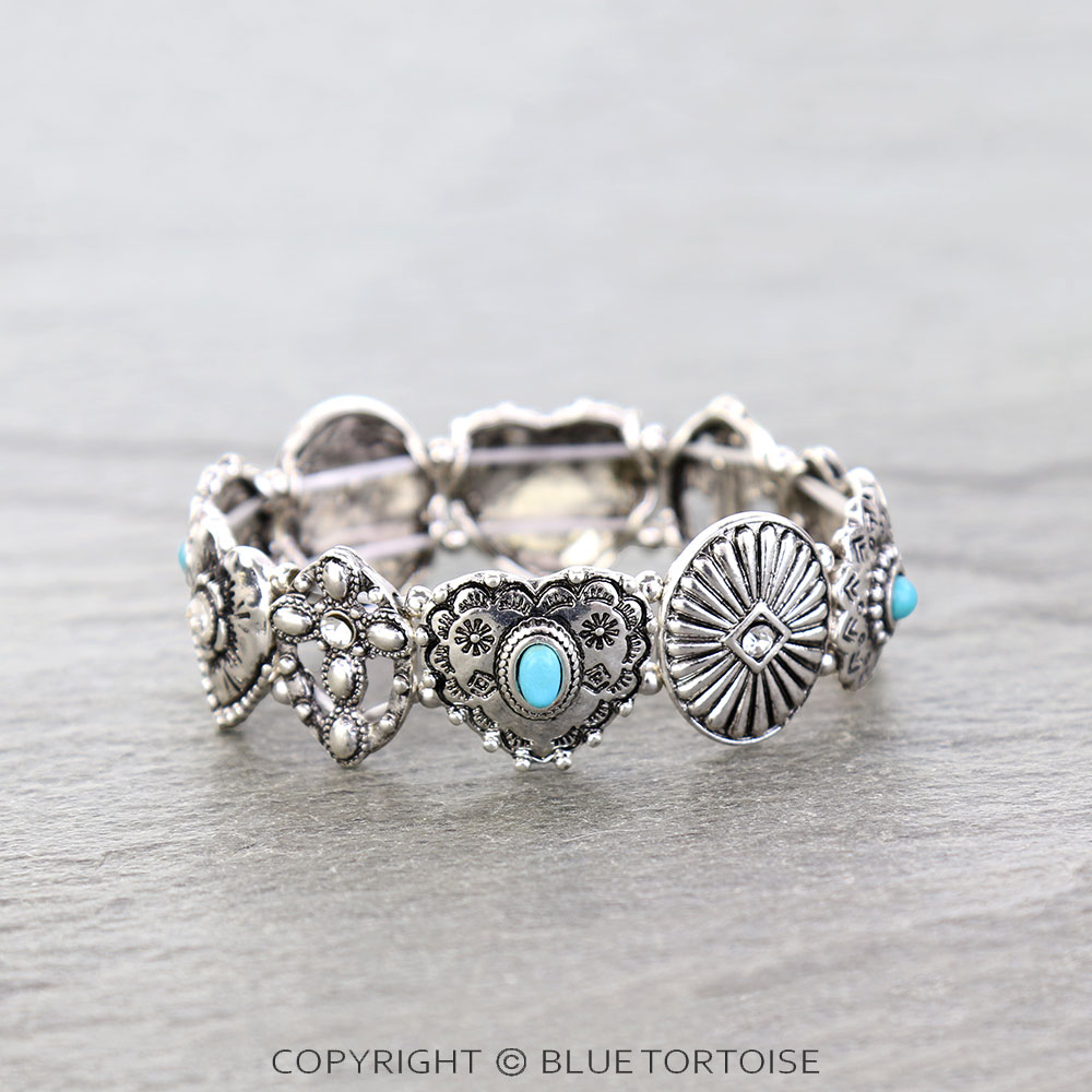 Western Theme Heart Stretch Bracelet
