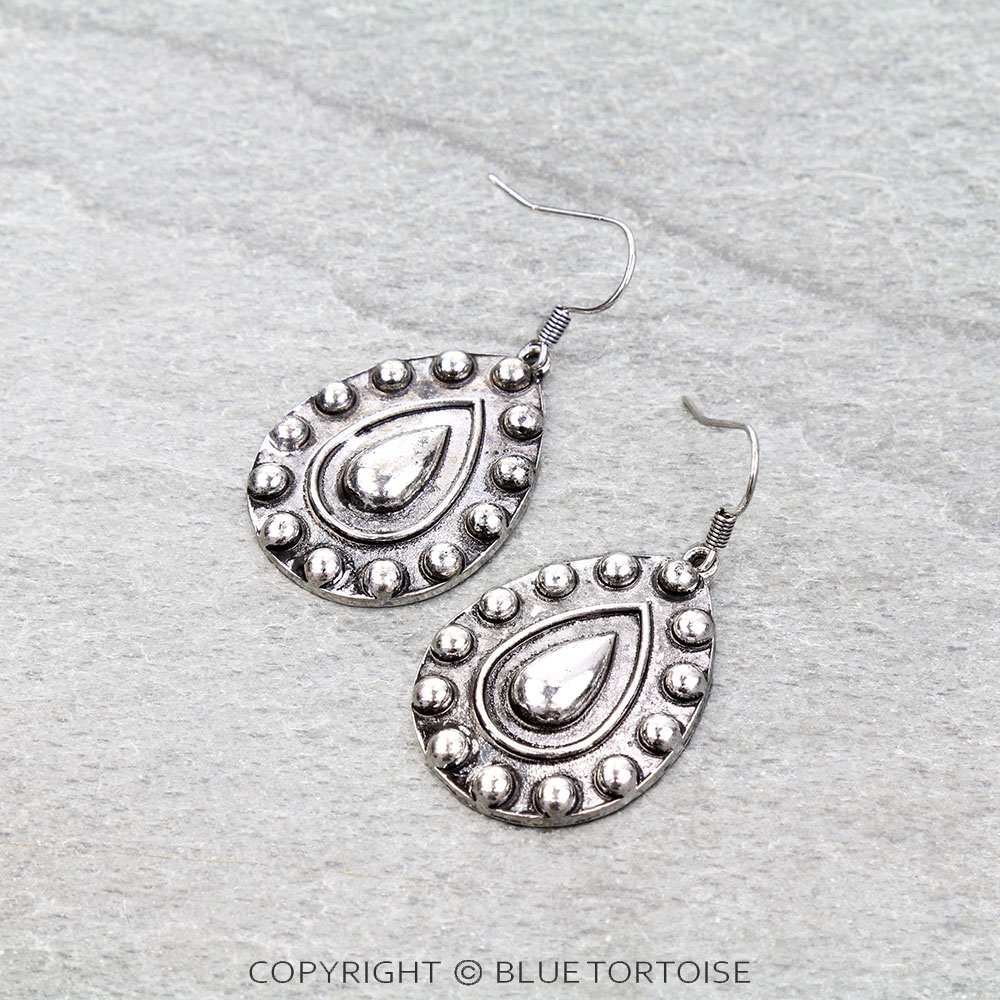 Western Ball Teardrop Dangle Earrings