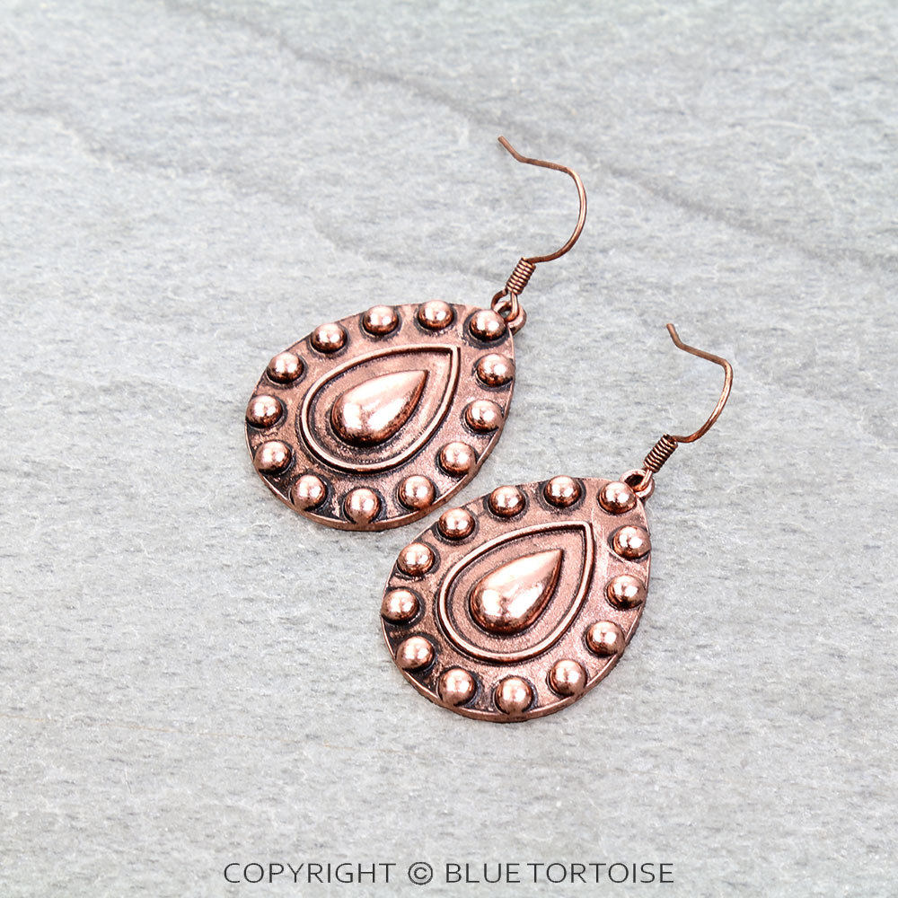 Western Ball Teardrop Dangle Earrings