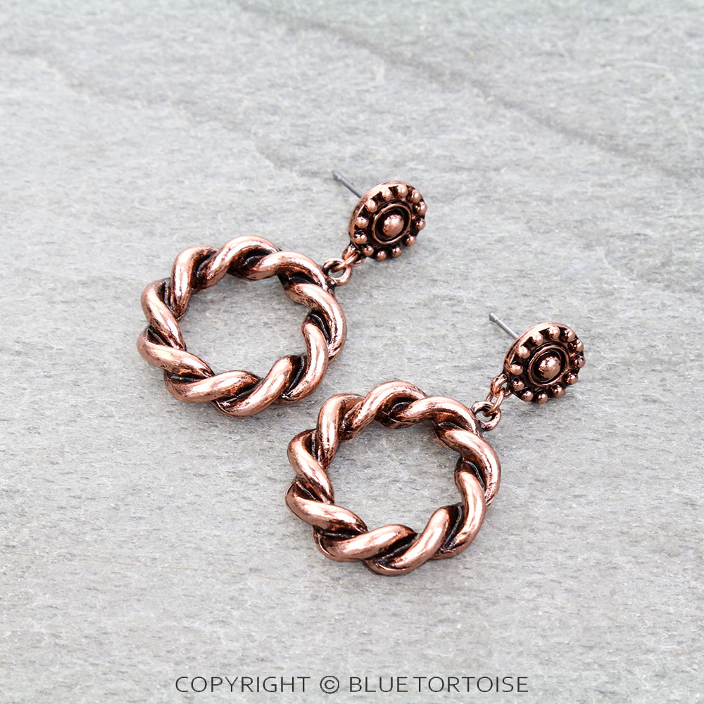 Western Twist Circle Stud Earrings