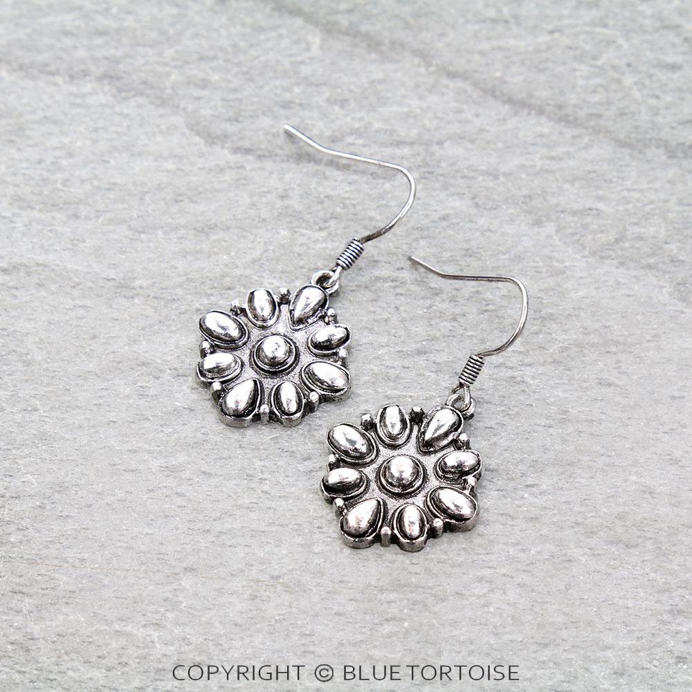 Western Ball Round Dangle Earrings