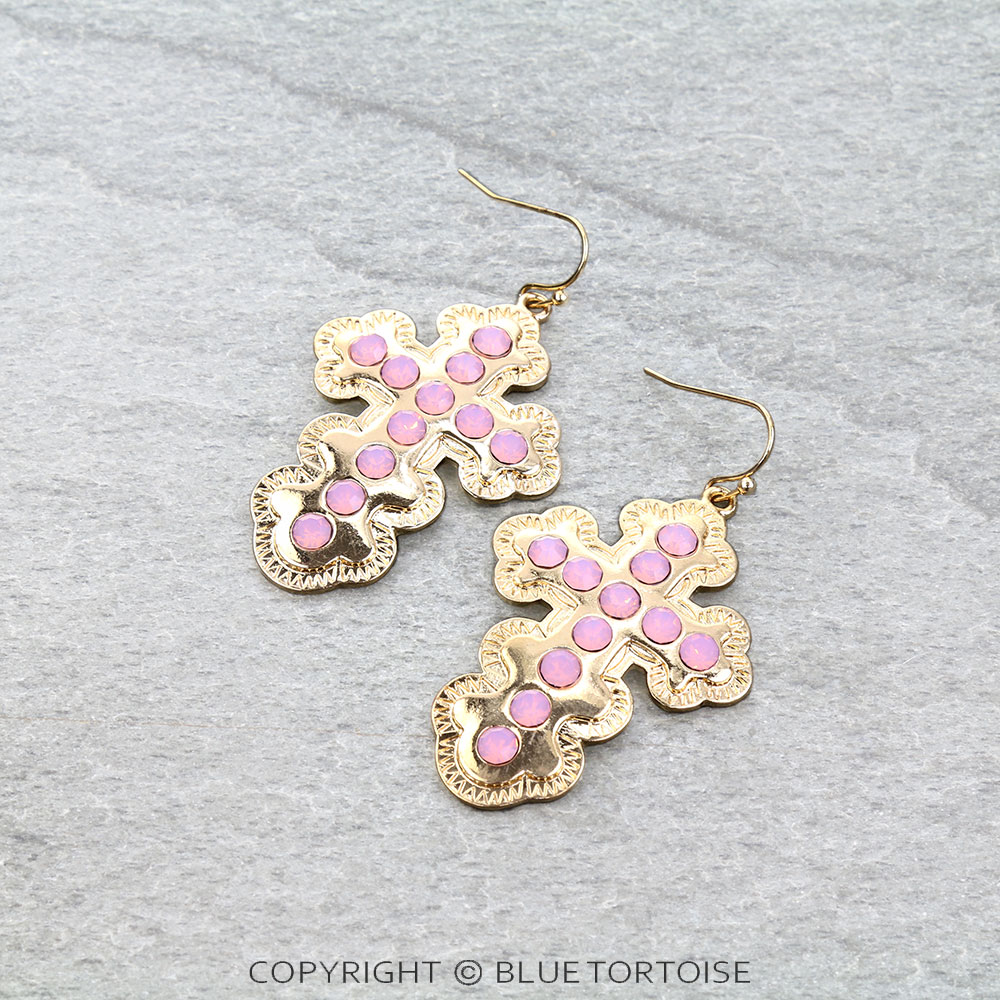 Western Cross Dangle Earrings