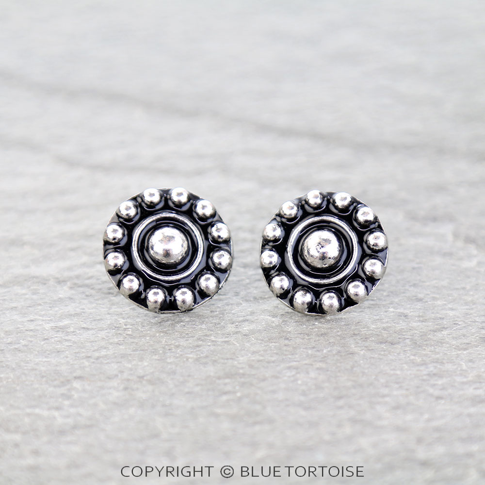 Western Ball Circle Stud Earrings