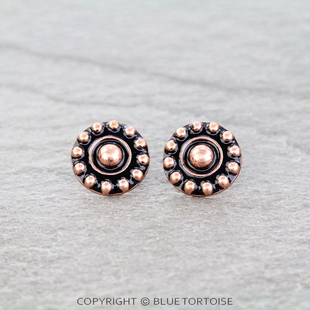 Western Ball Circle Stud Earrings