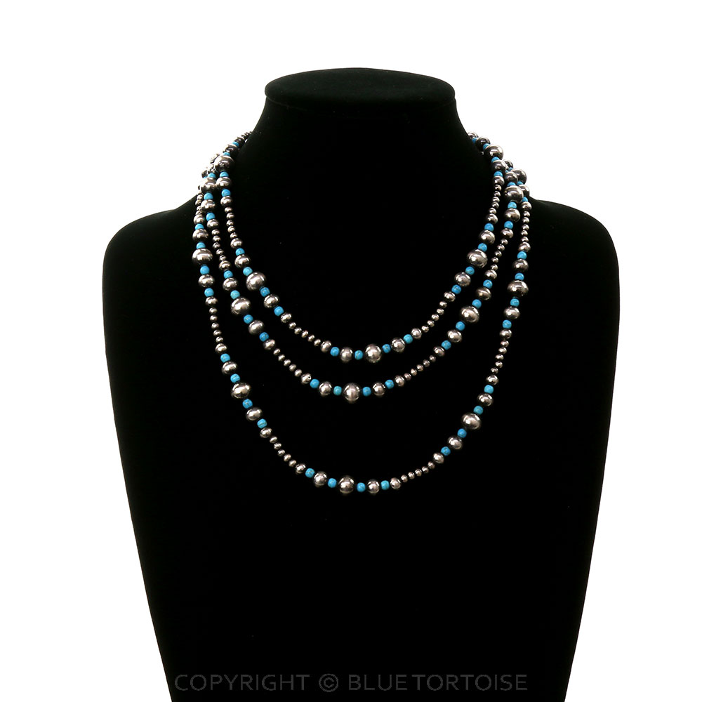 60" Long Navajo Style Pearl Necklace - Image 4