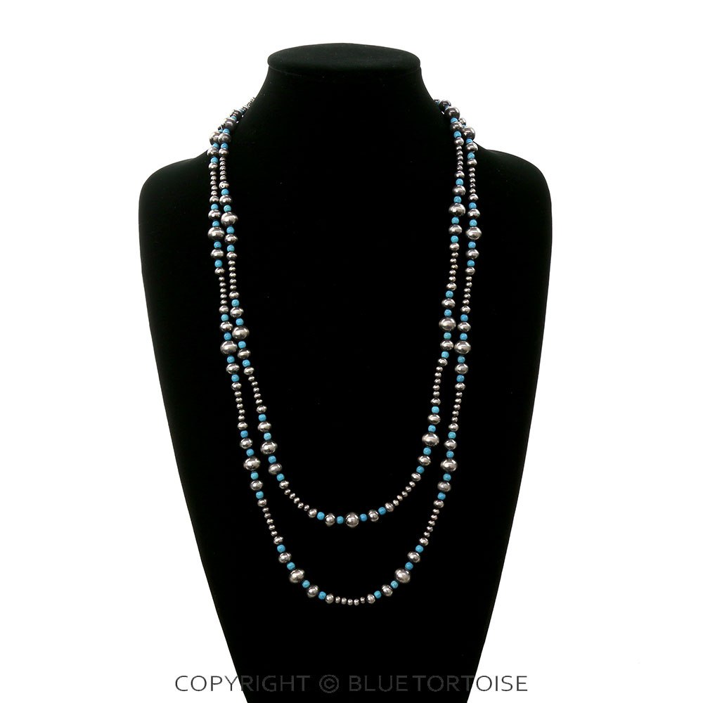 60" Long Navajo Style Pearl Necklace - Image 2