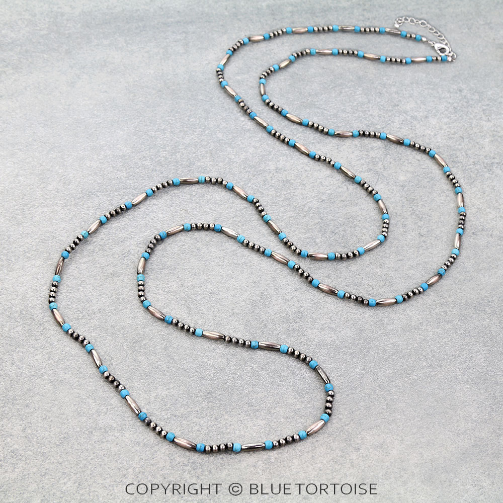 60" Long Navajo Style Pearl Necklace