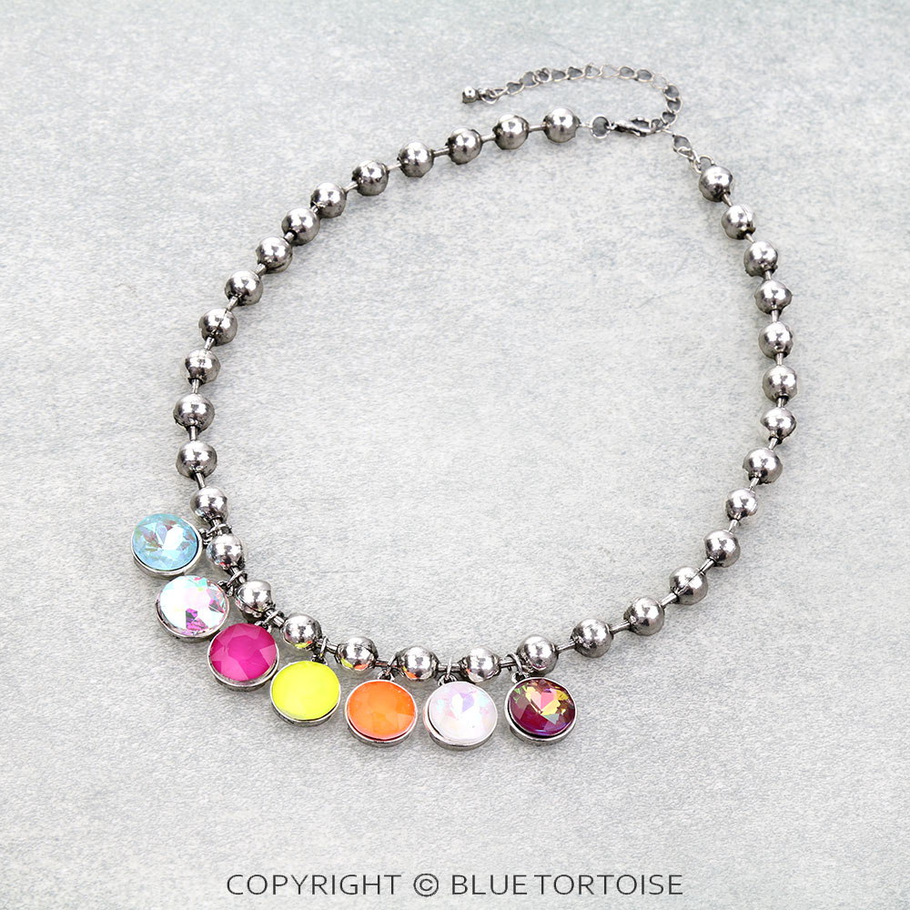 Western Glass Stone Charm Necklace