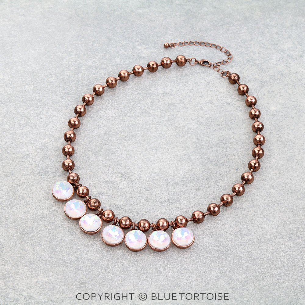 Western Glass Stone Charm Necklace