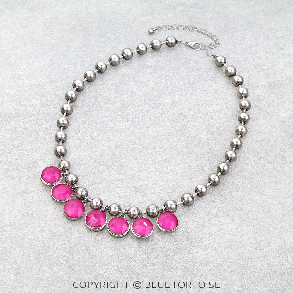 Western Glass Stone Charm Necklace