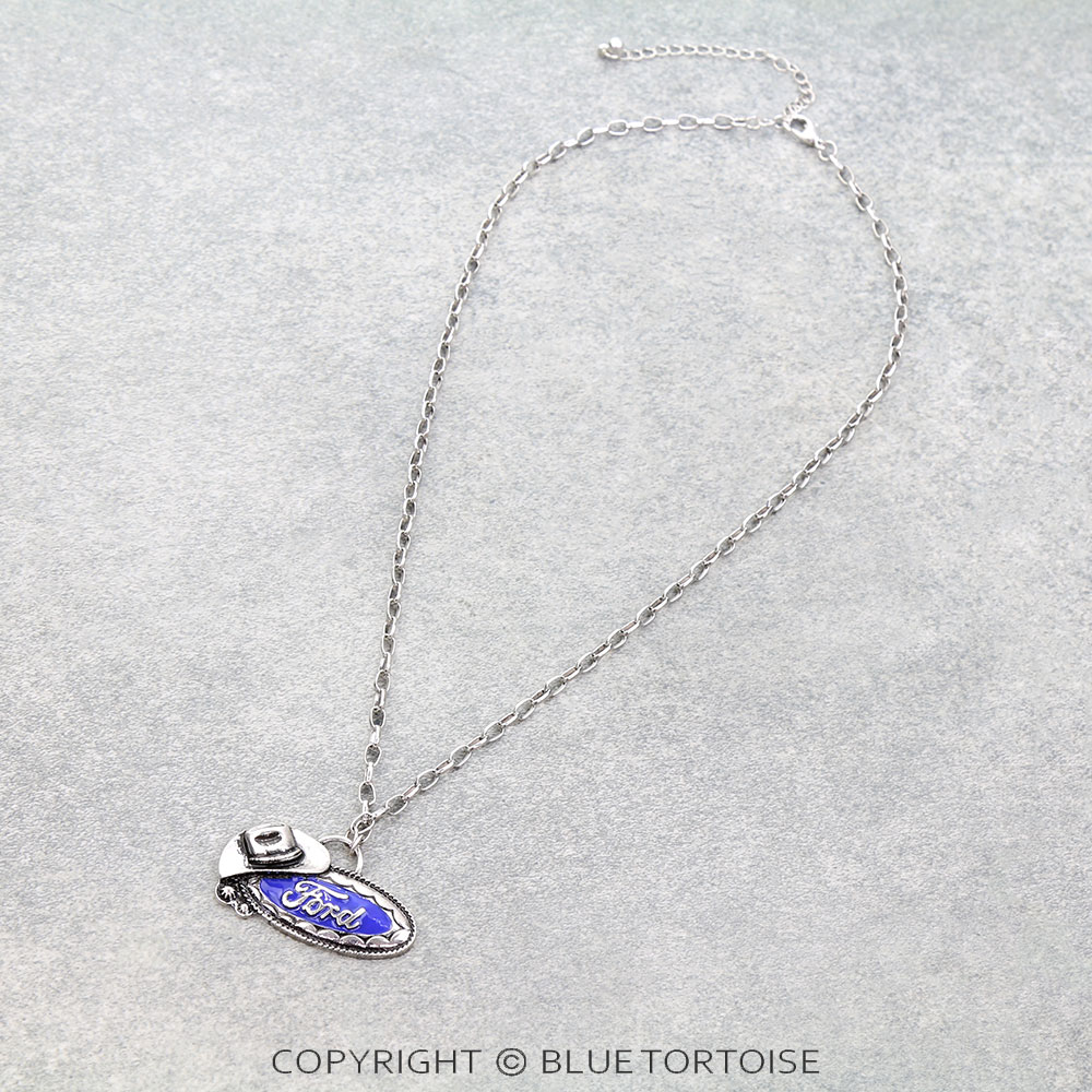 Western Car Logo Pendant Necklace