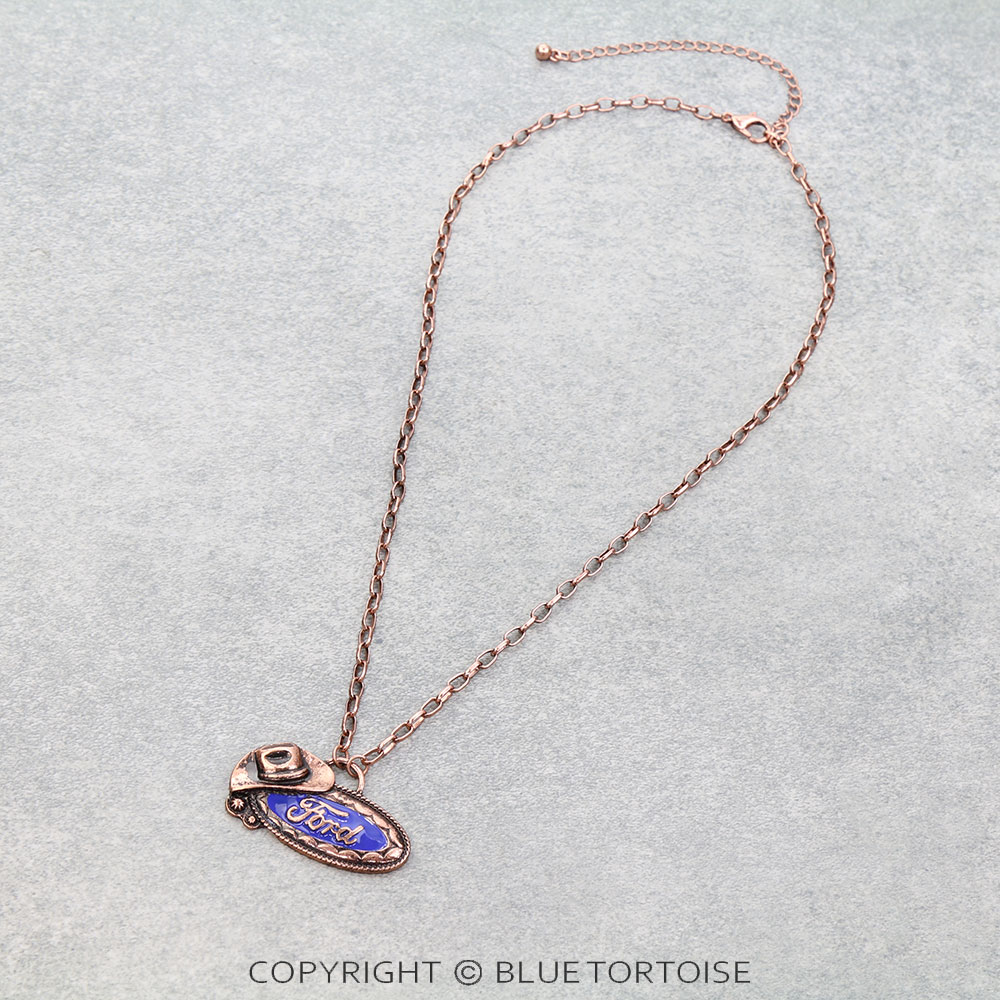 Western Car Logo Pendant Necklace