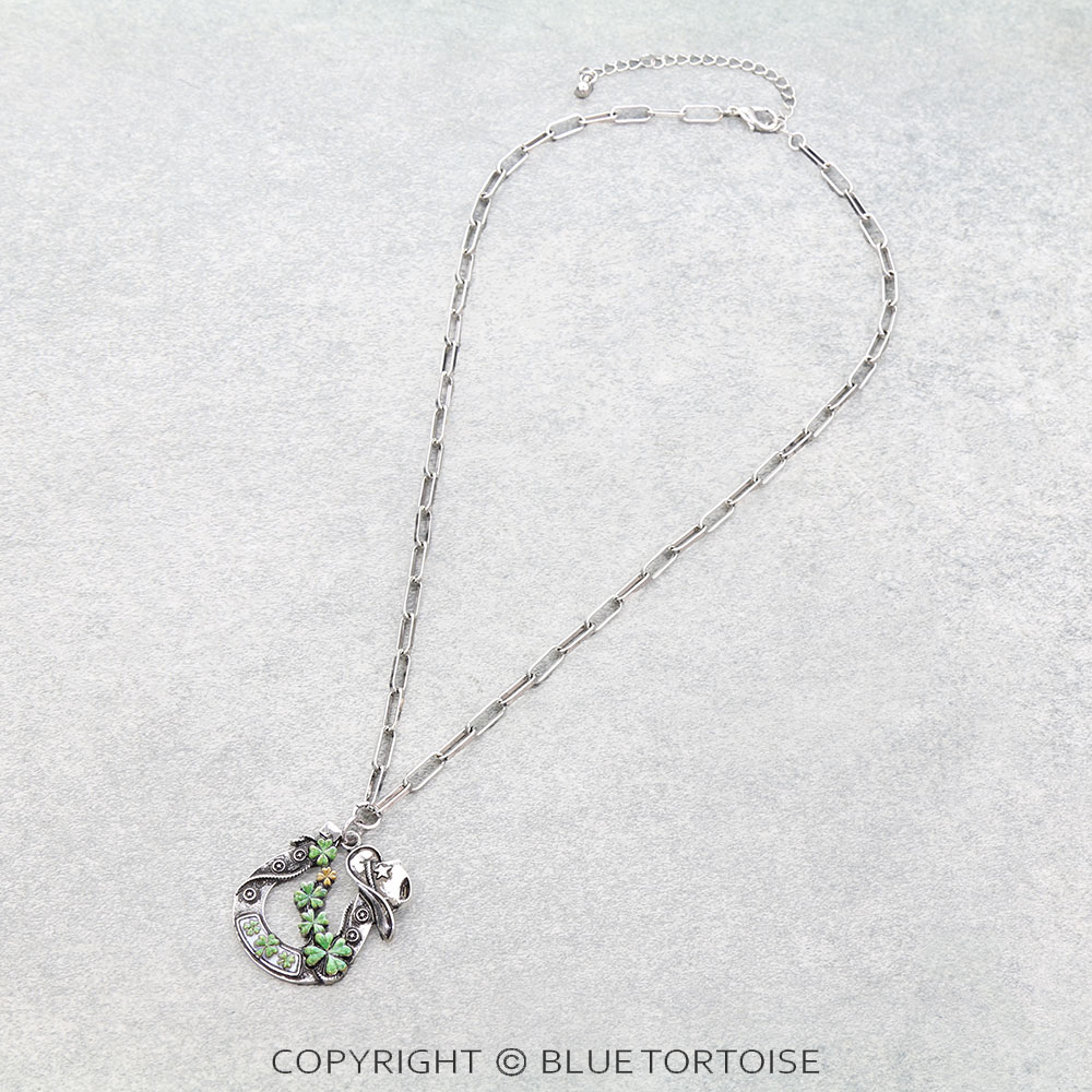 Western Clover Horse Groove Necklace