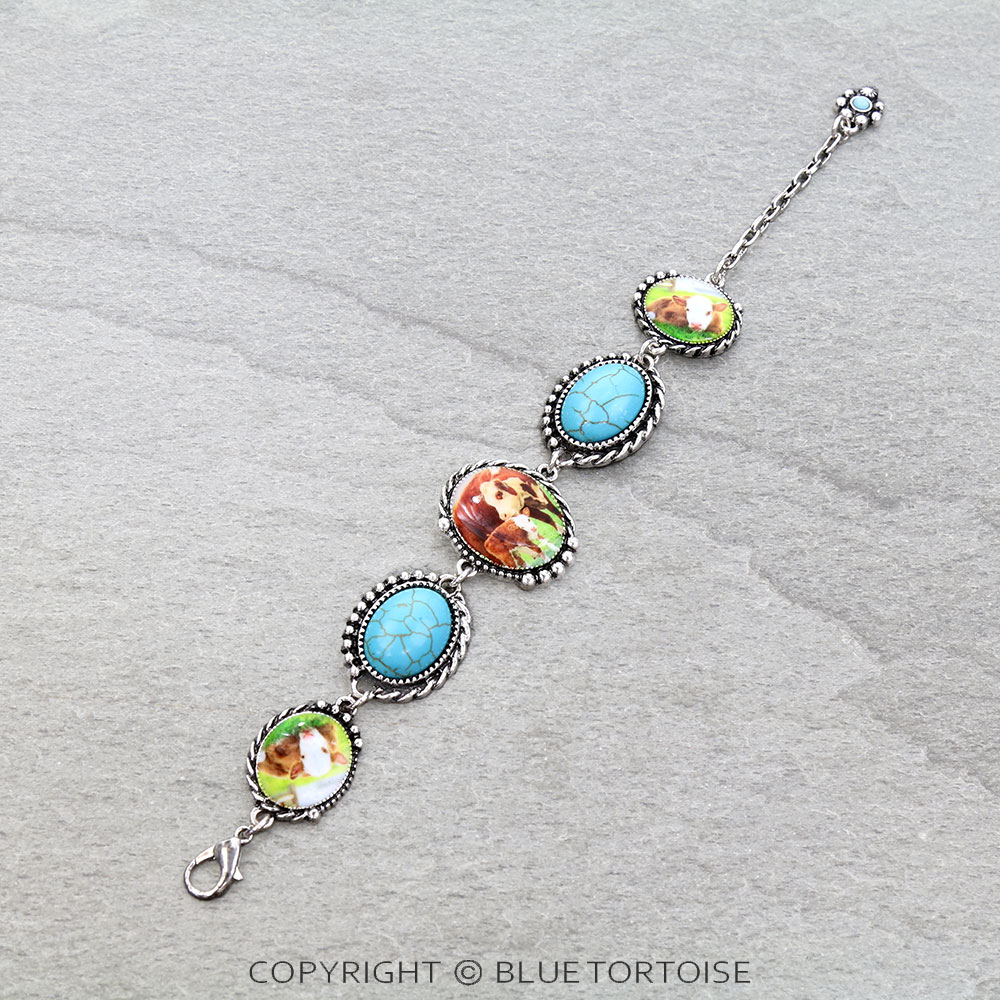 Western Cow Printing Link Bracelet - Image 2