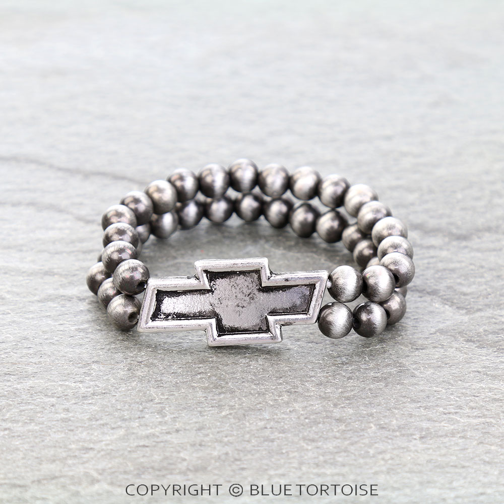 2 Layered Western Car Logo Stretch Bracelet