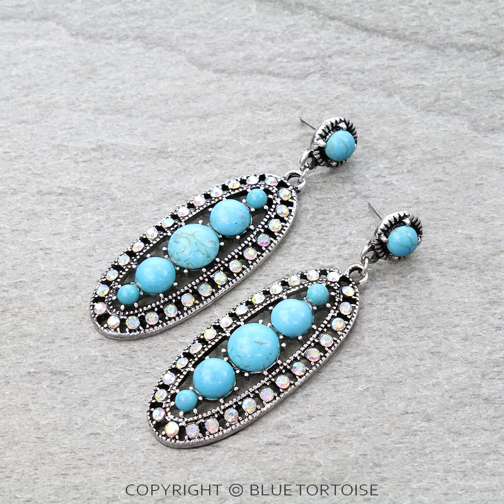 Western Cluster Stone Stud Earrings