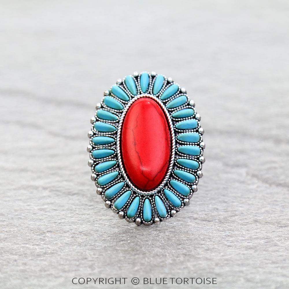 Western Design Stone Cuff Ring