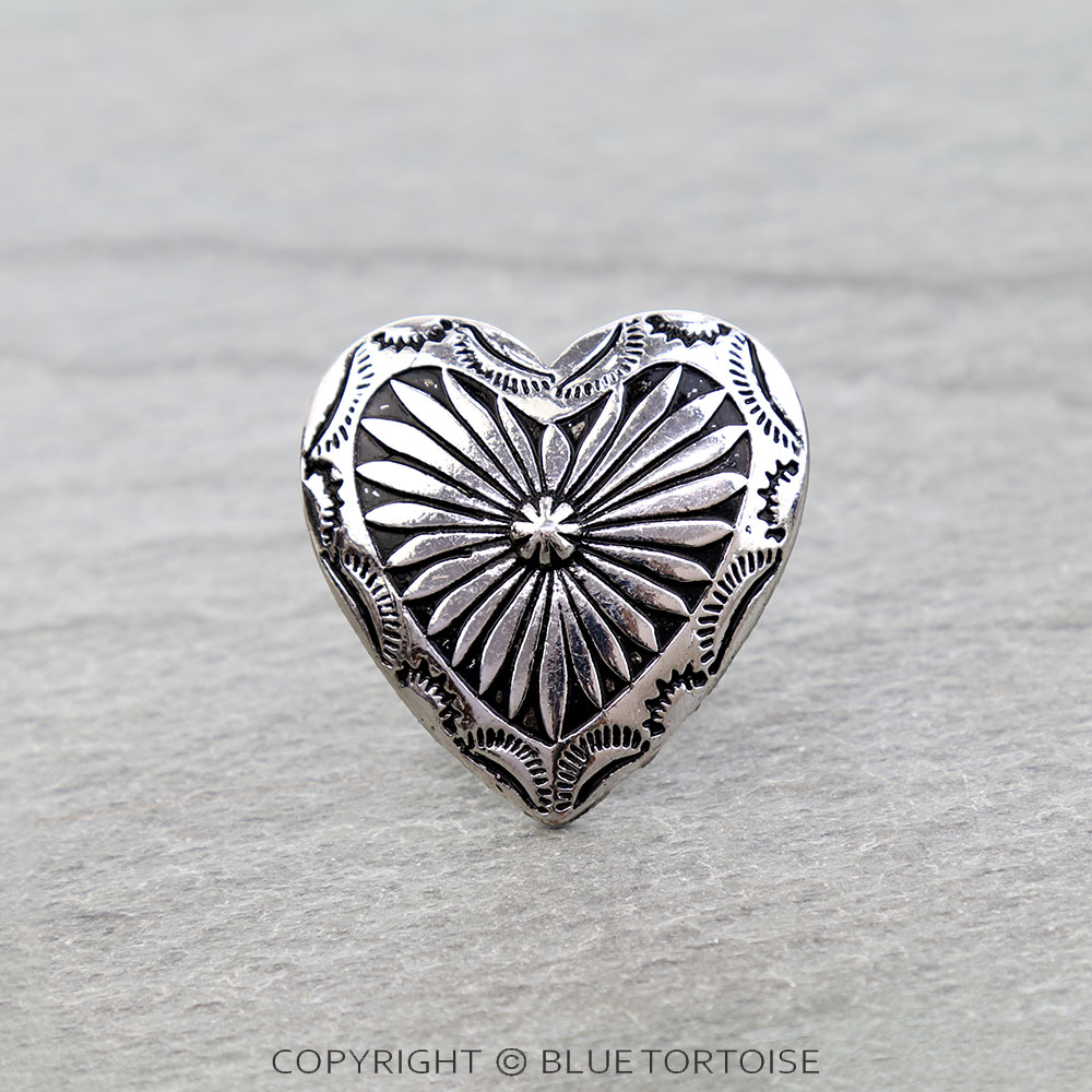 Western Heart Concho Cuff Ring