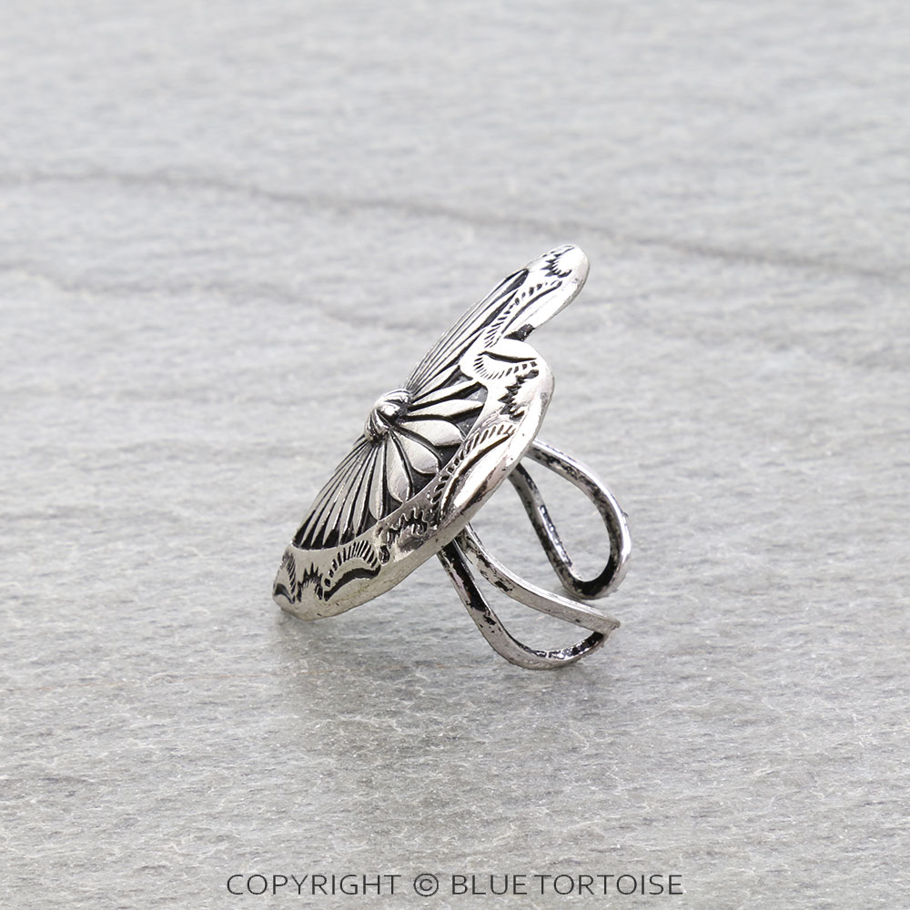 Western Heart Concho Cuff Ring - Image 2