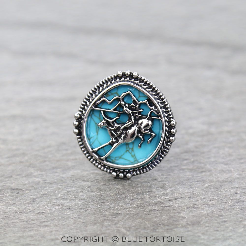 Western Scenery Stone Cuff Ring
