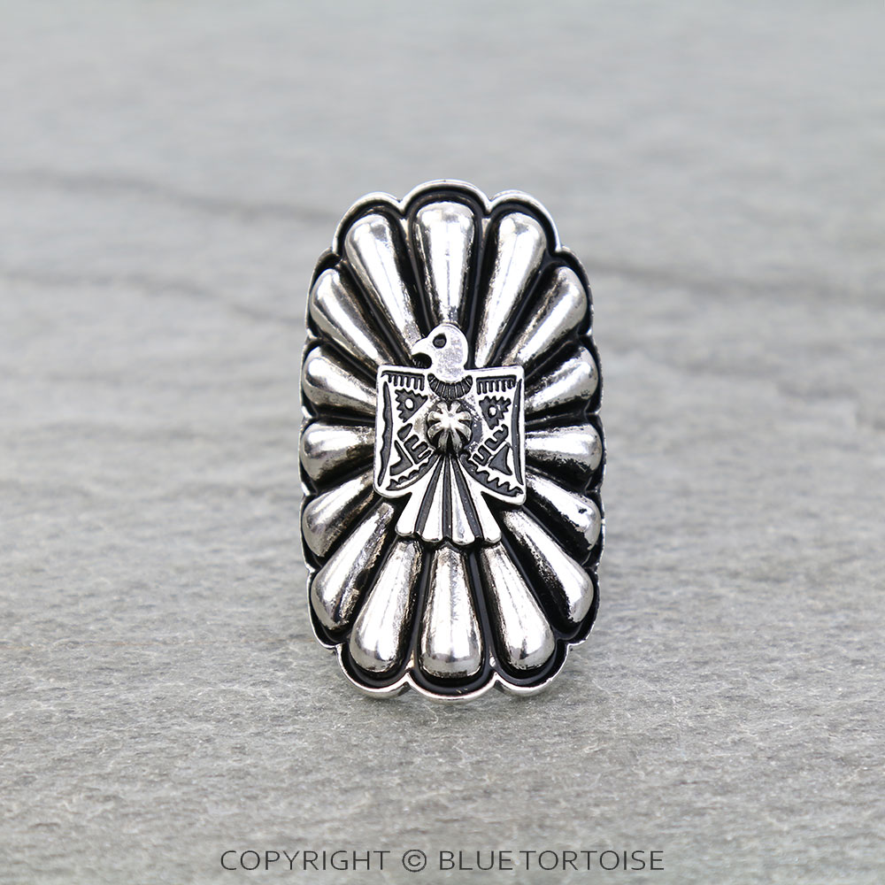 Western Thunderbird Concho Cuff Ring