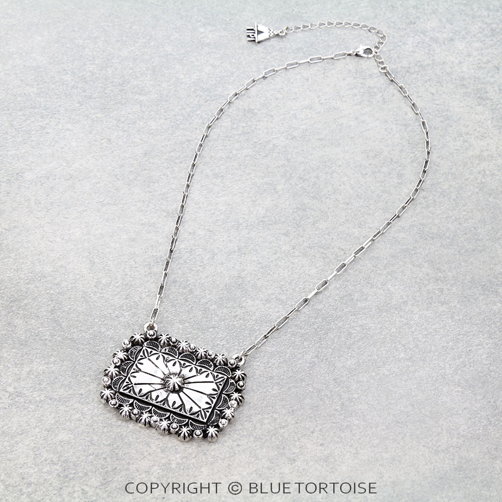 Western Rectangle Concho Necklace