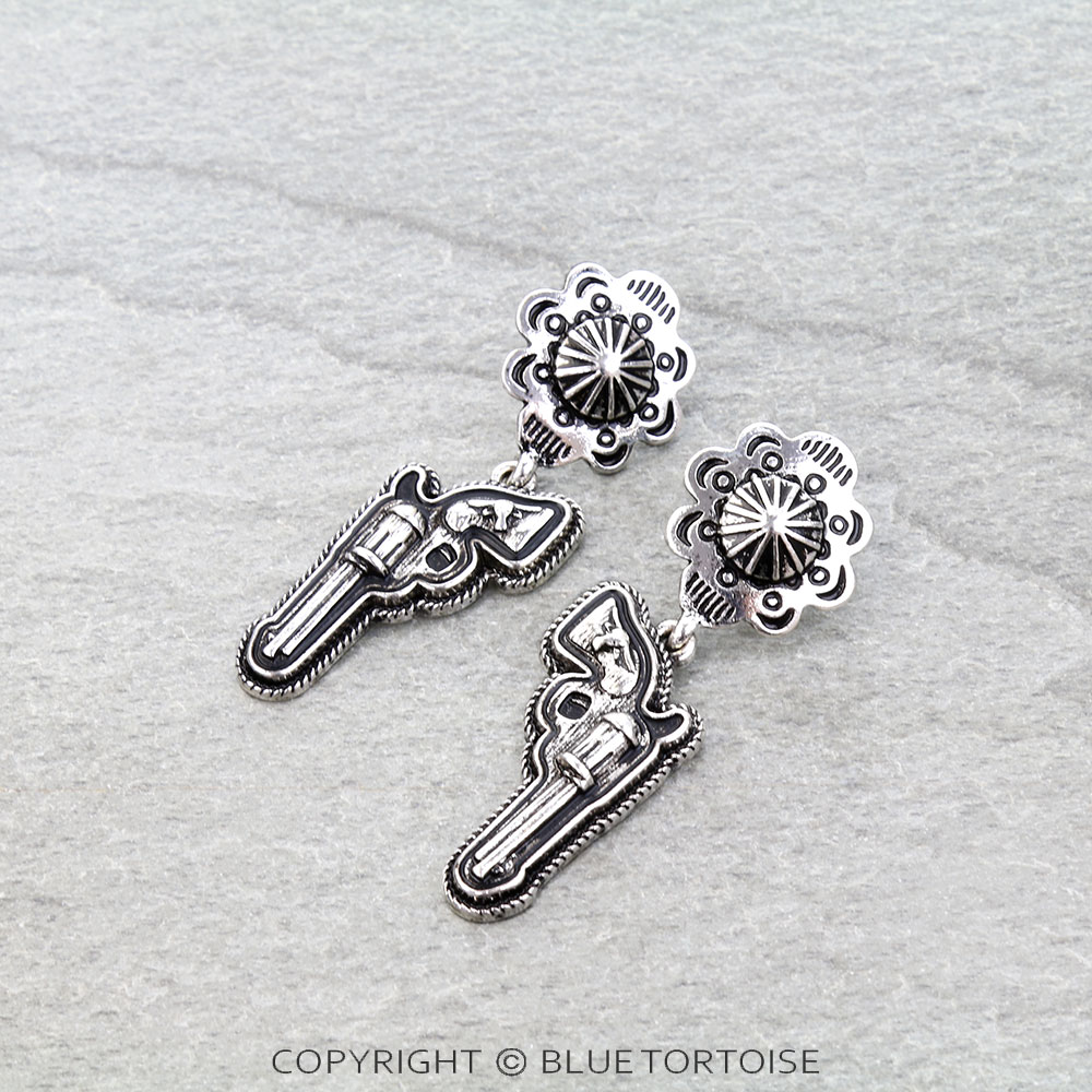 Western Gun Stud Earrings