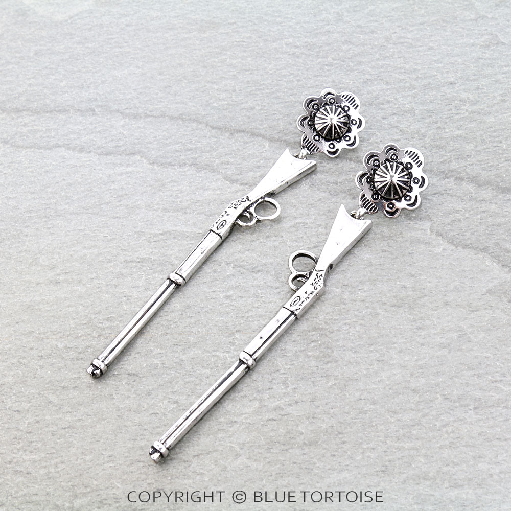 Western Hunting Rifle Stud Earrings