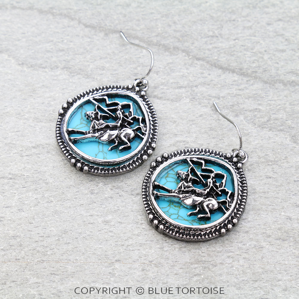 Western Scenery Stone Dangle Earrings