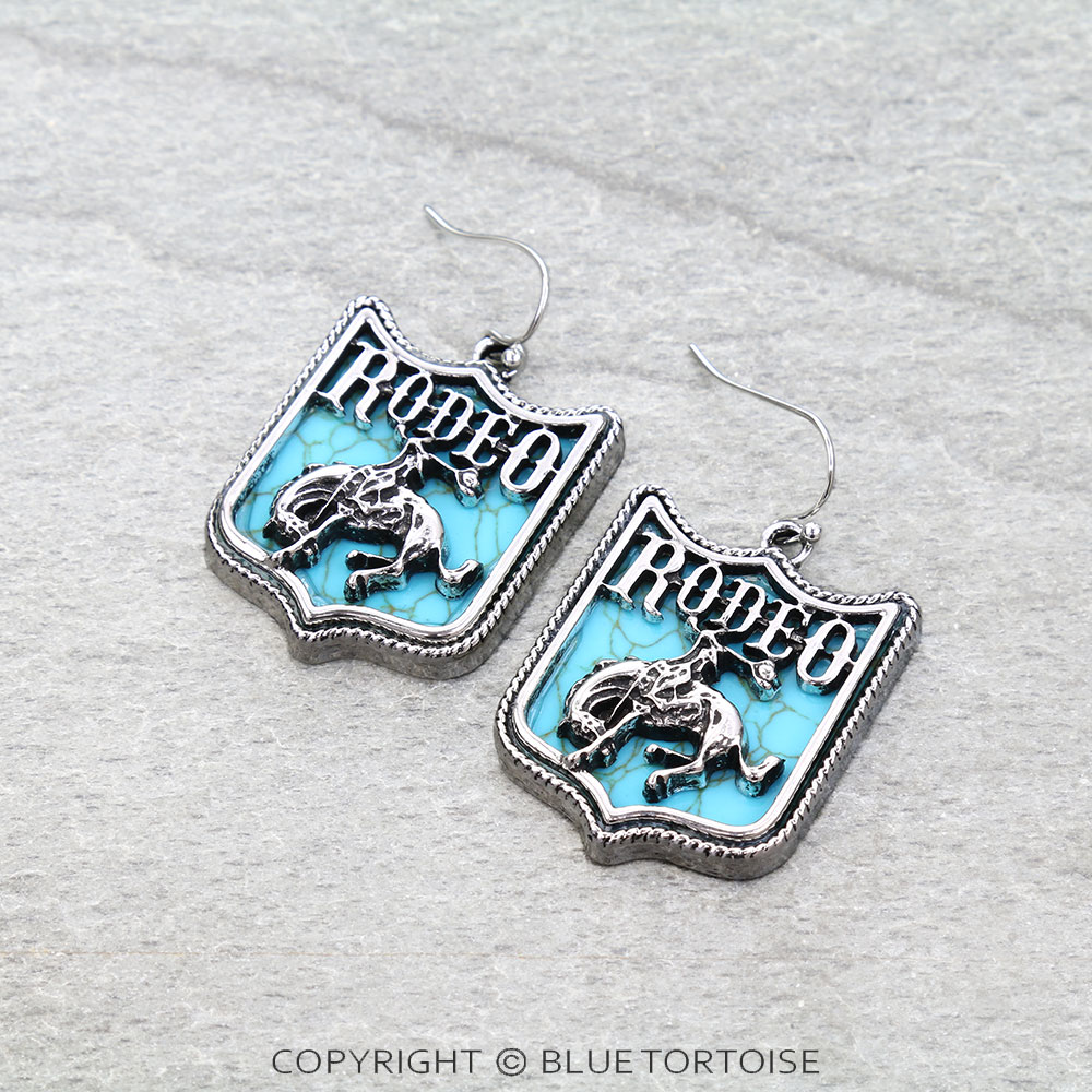 Western Rodeo Stone Dangle Earrings