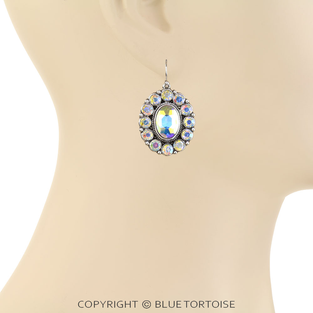 Western Concho Semi Stone Dangle Earrings - Image 2