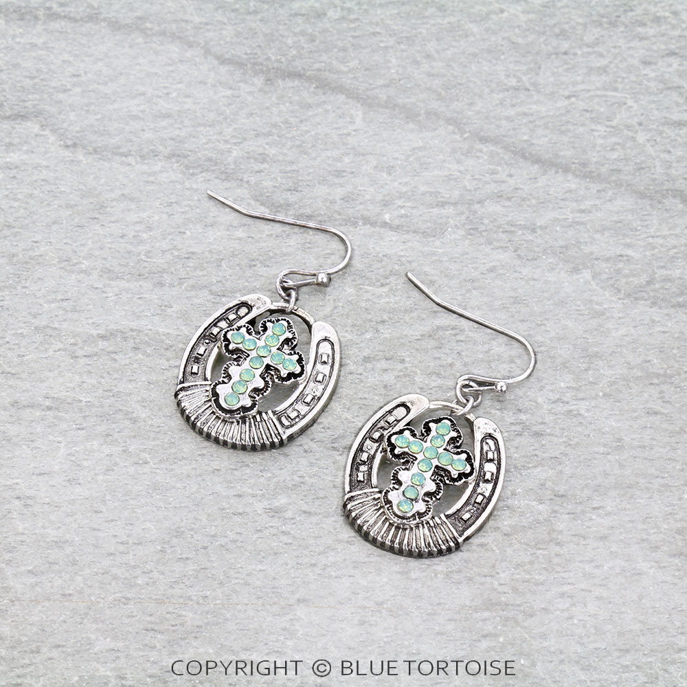 Western Cross Dangle Earrings